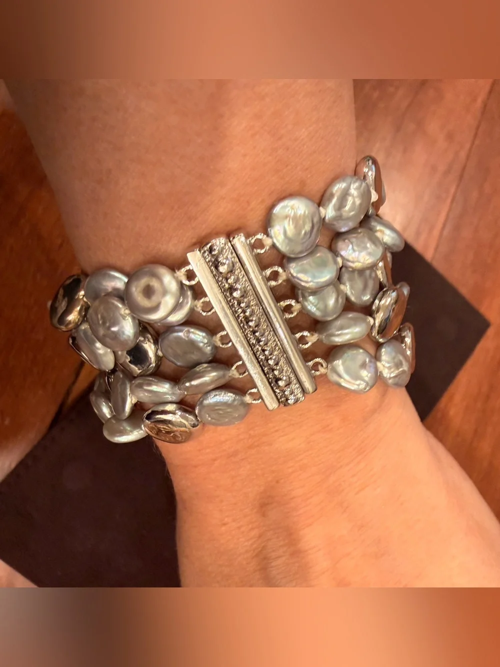 NEW Michael Aram Molten Bracelet Sterling Silver 925 & Pearls beads luxury